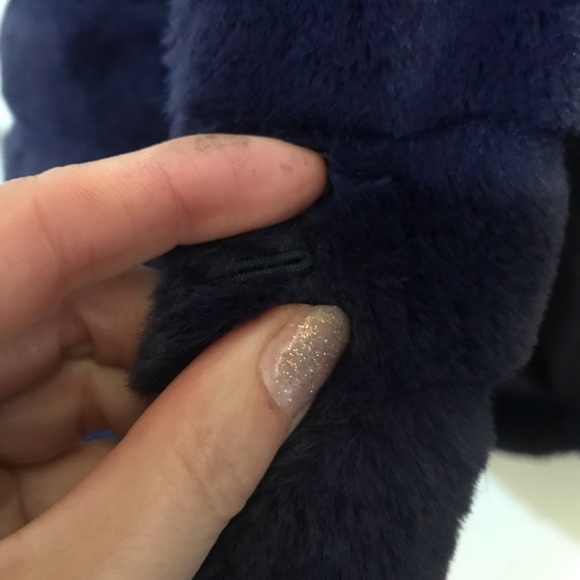 Rachel Zoe, longish royal blue Teddy jacket with hood - Picture 3 of 5